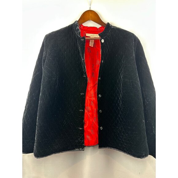 Women’s French Laundry Black Velvety Quilted Coat Size 1X - Picture 1 of 7